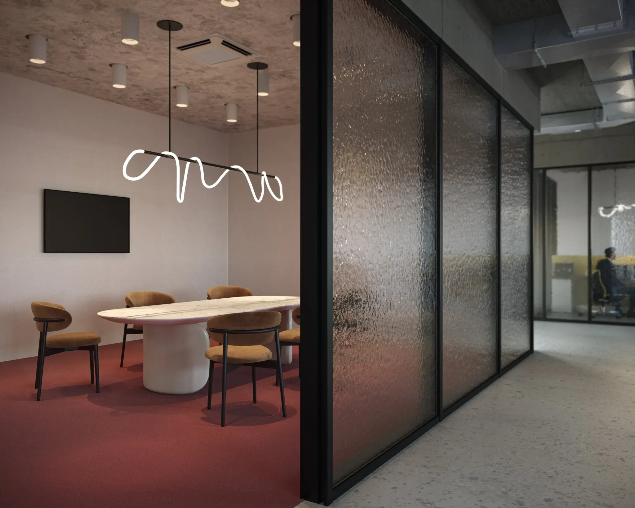 Conference room of a 3D modeling company