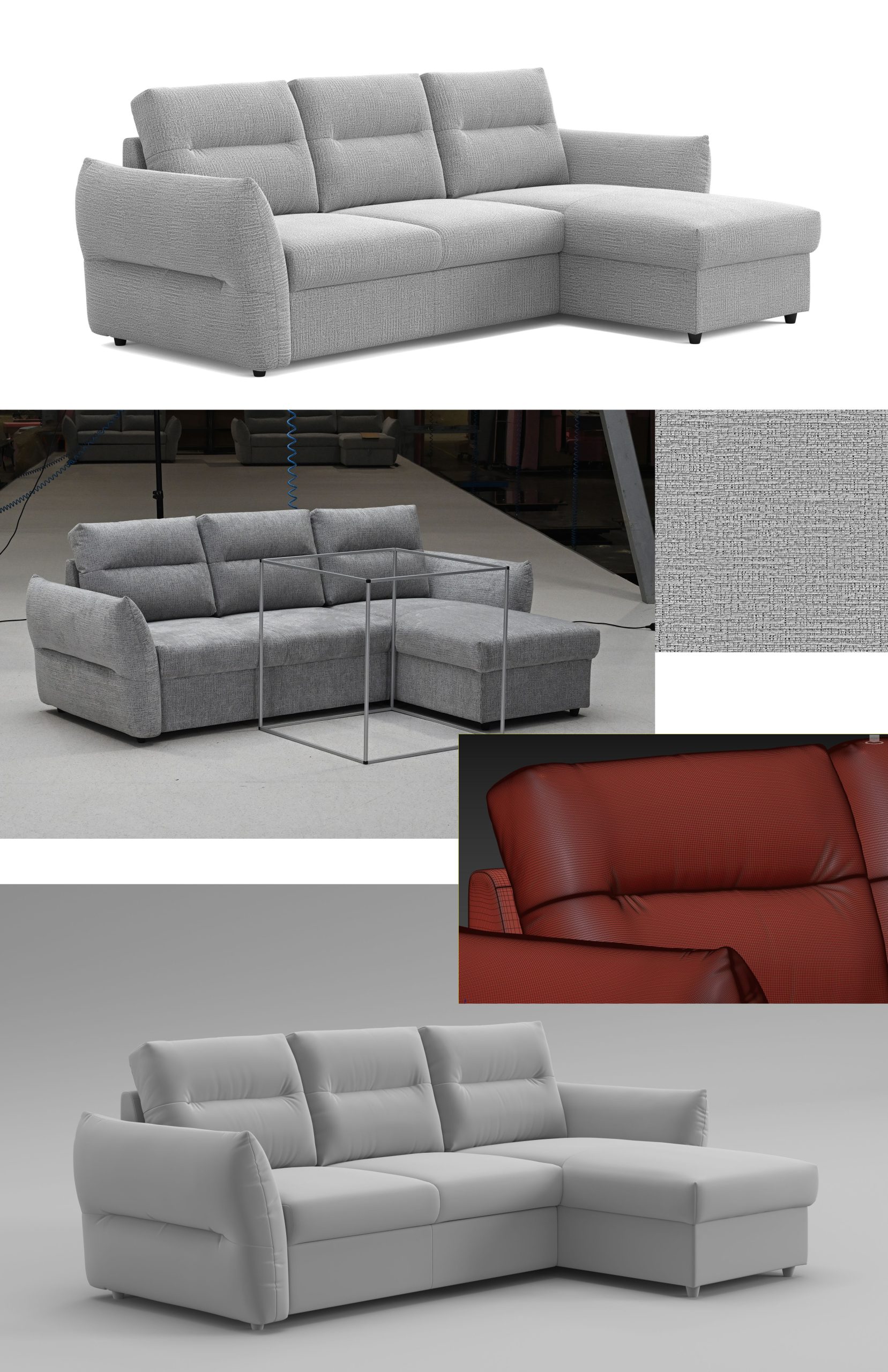 3D Model of a Corner Sofa