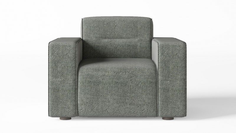 A Screenshot of a 360 Product Spin of a Grey Armchair