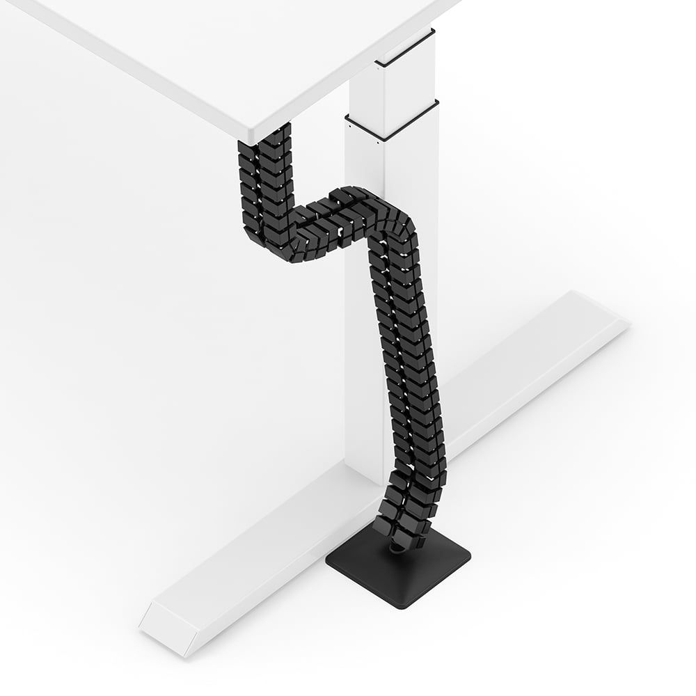3D rendered image of a desk featuring cable management, showcasing 3D product modeling and realistic rendering