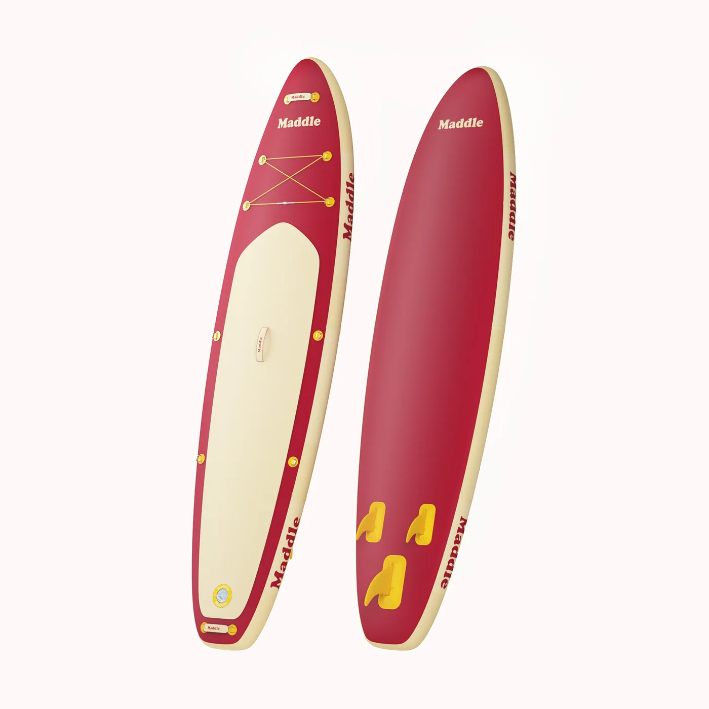 Photoreal 3D product visualization of a paddleboard, showcasing photorealistic rendering and custom 3D modeling.