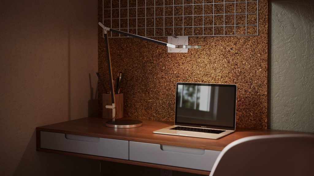 3D Furniture Rendering and Visualization of a Modern Workspace