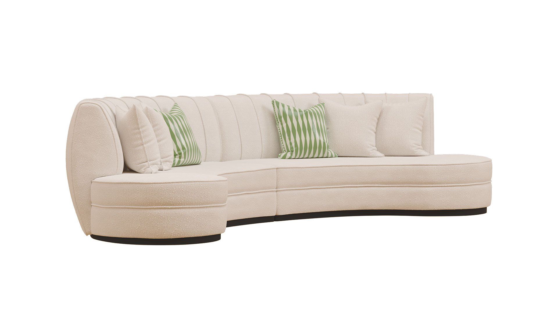 Silo 3D Rendering of a White Sofa with Cushions