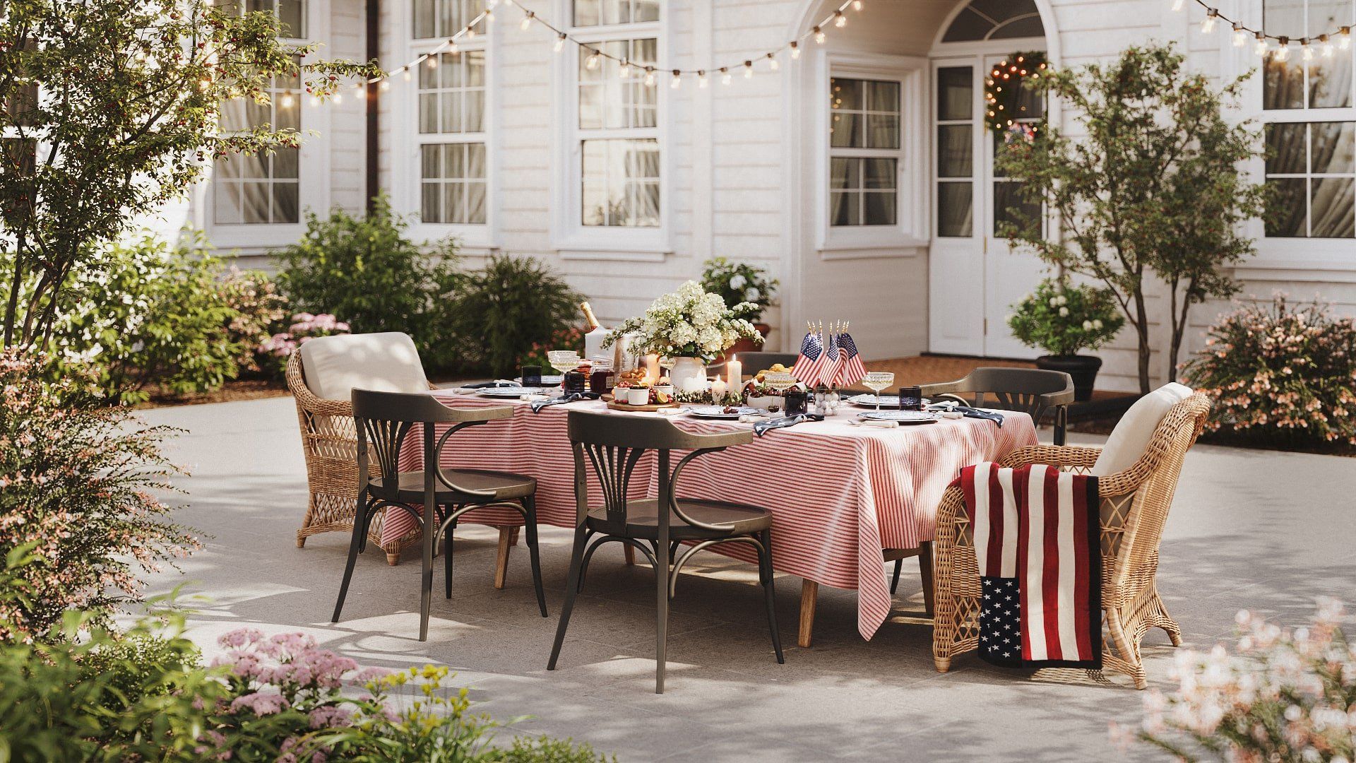 3D Render of an Outdoor Furniture Dining Set