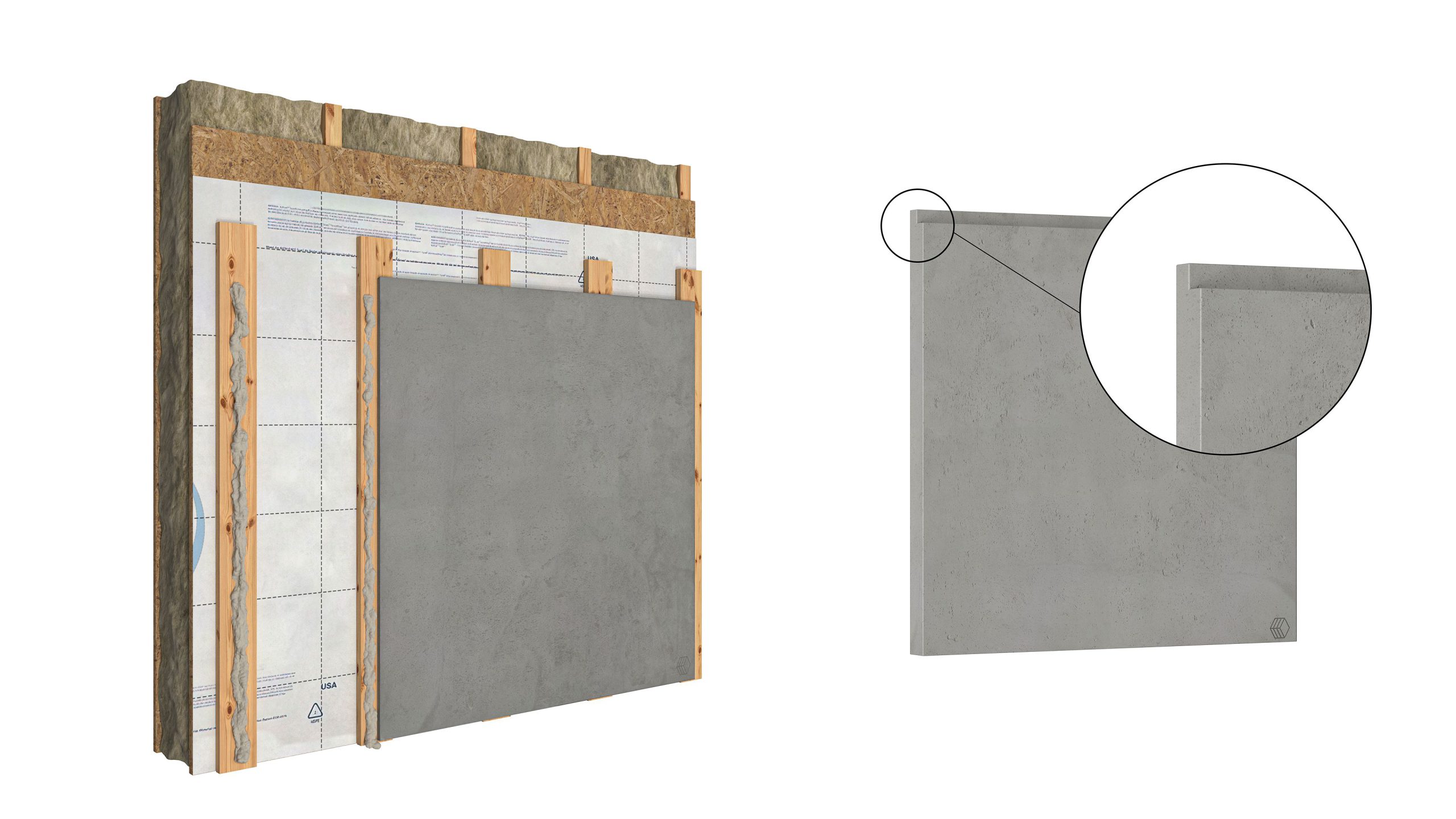 Cutout 3D rendered image showcasing a detailed wall panel