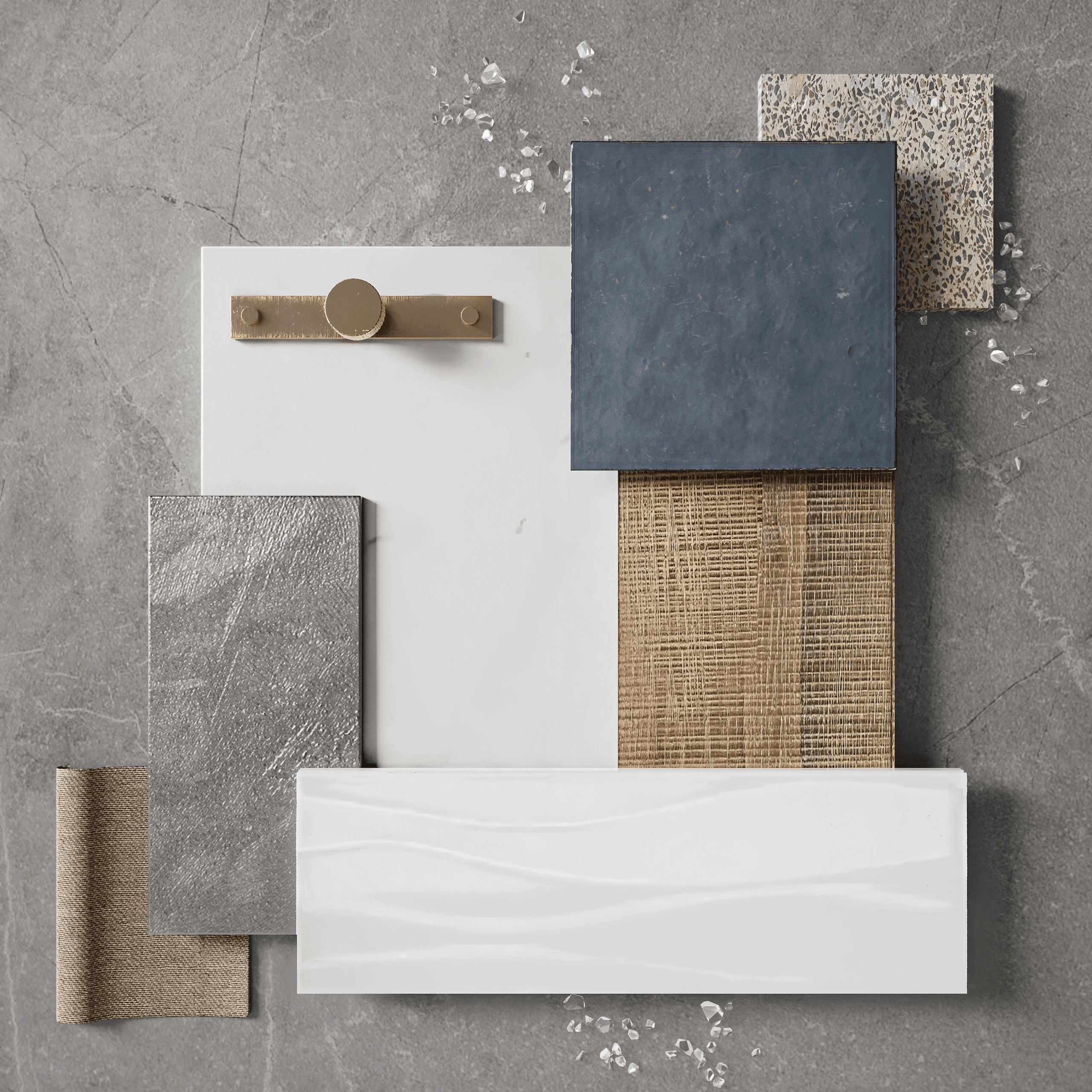 Flat Lay 3D View of Material Options