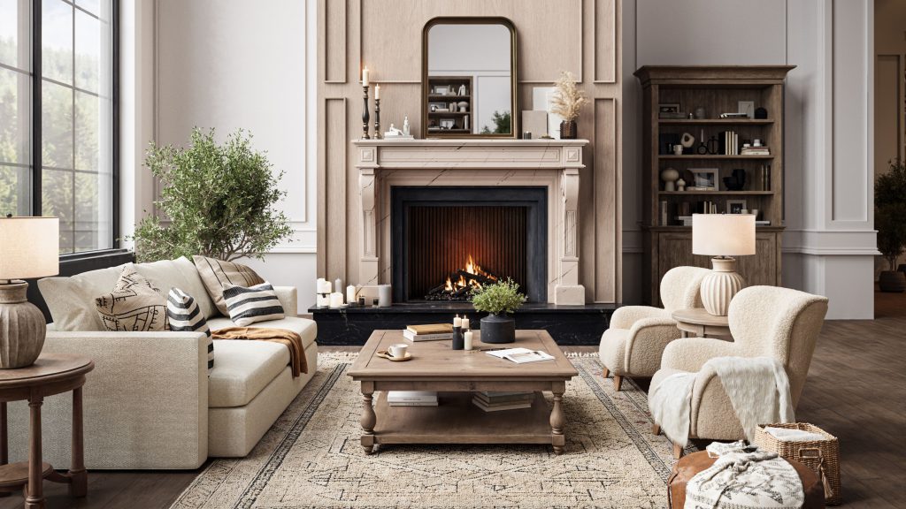 Living Room Furniture 3D Render