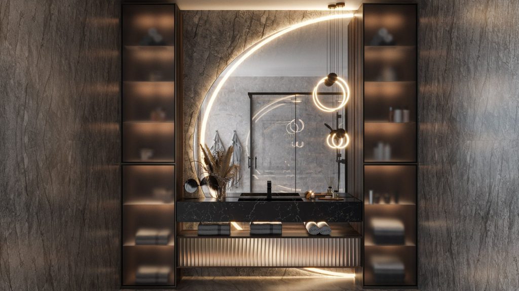 Photorealistic 3D Interior Rendering of Modern Bathroom