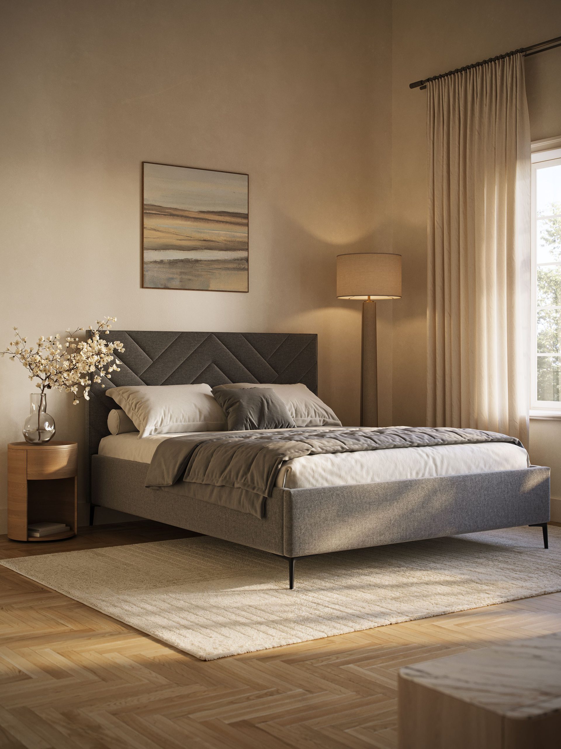 Lifestyle 3D Rendering for a Bed