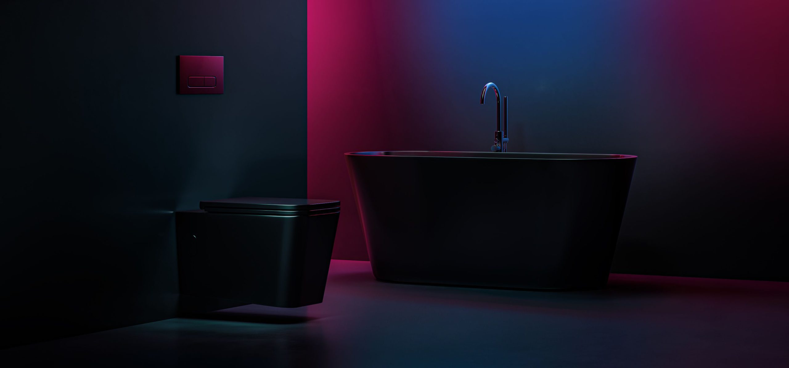 Black Sanitary Ware Set 3D Render