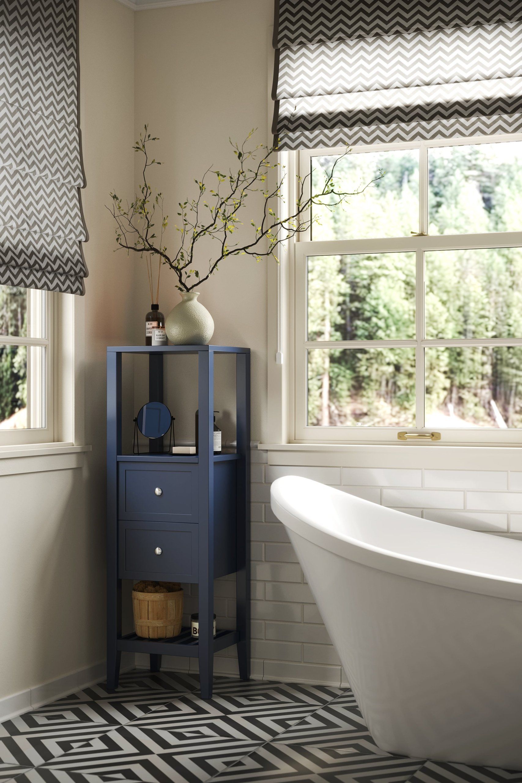 3D Render of Bathroom Storage Furniture