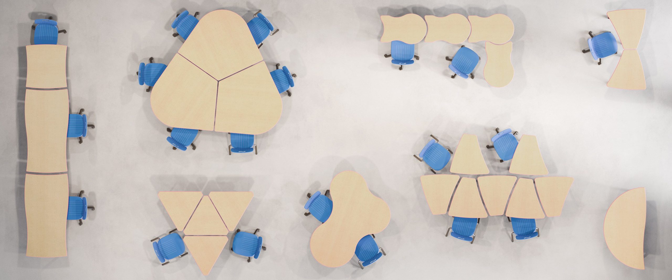 Overhead 3D View for Combination Tables