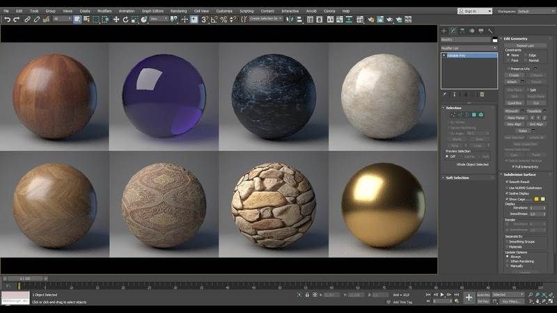 3D Samples of Textures and Materials Used for Creating 3D Models
