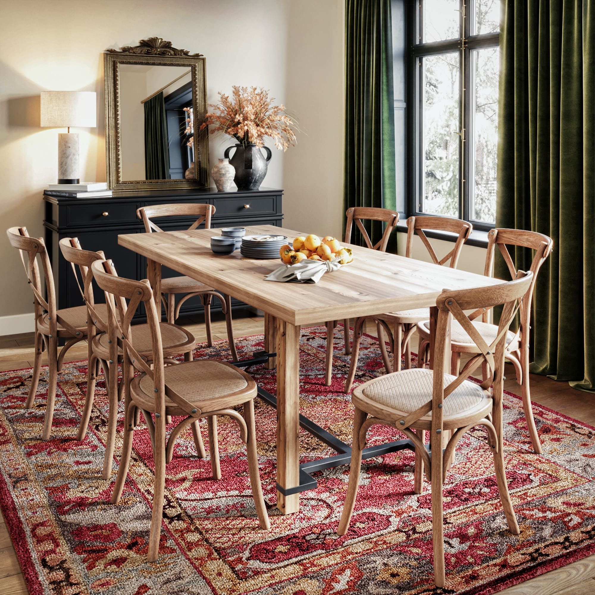 Photorealistic 3D Rendering of a Dining Room Furniture Set