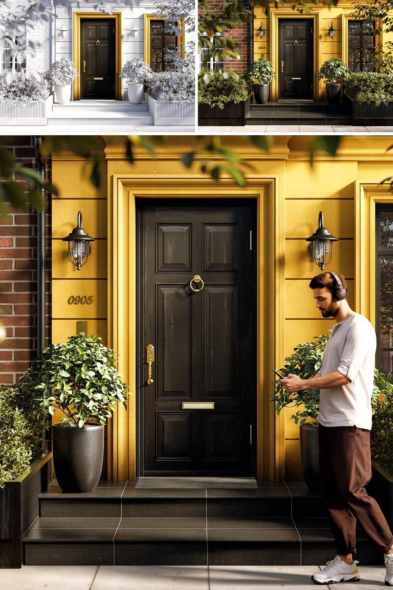 3D Visualization of Modern Front Doors