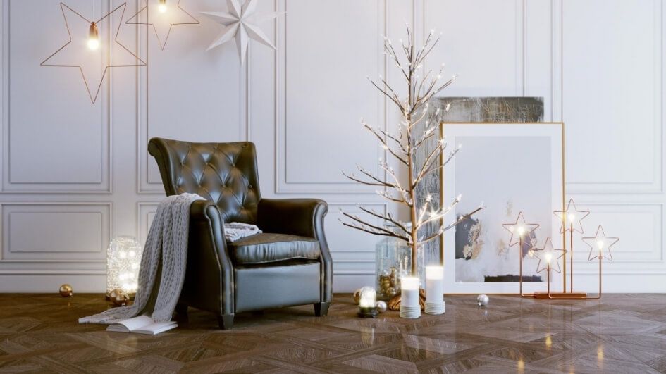 Tufted Upholstered Armchair 3D Rendering