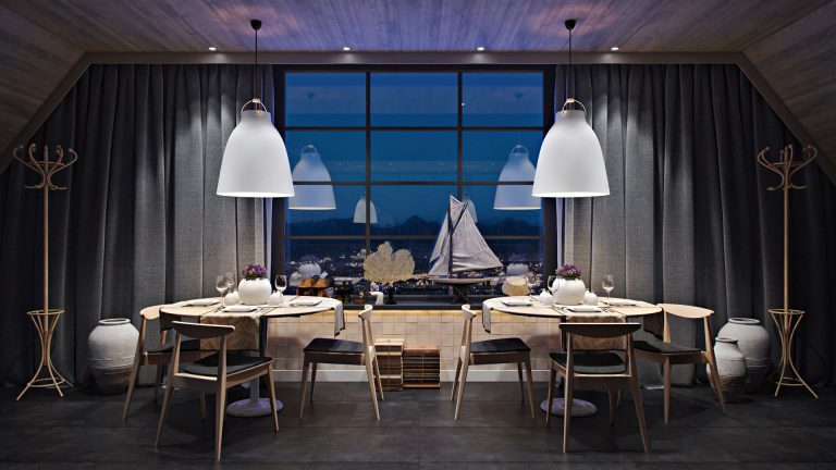 3D Rendering for Stylish Restaurant Chairs and Tables