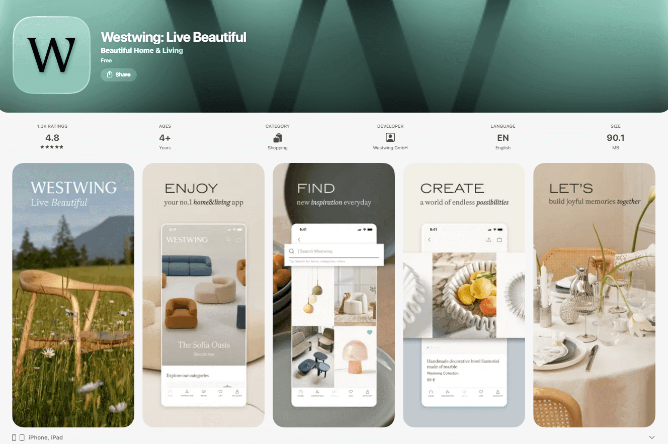 Westwing Furniture Shopping App