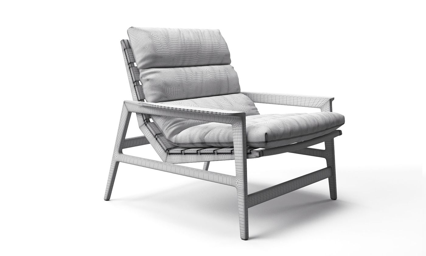 High-poly vs low-poly 3D model comparison: detailed furniture render vs optimized AR model