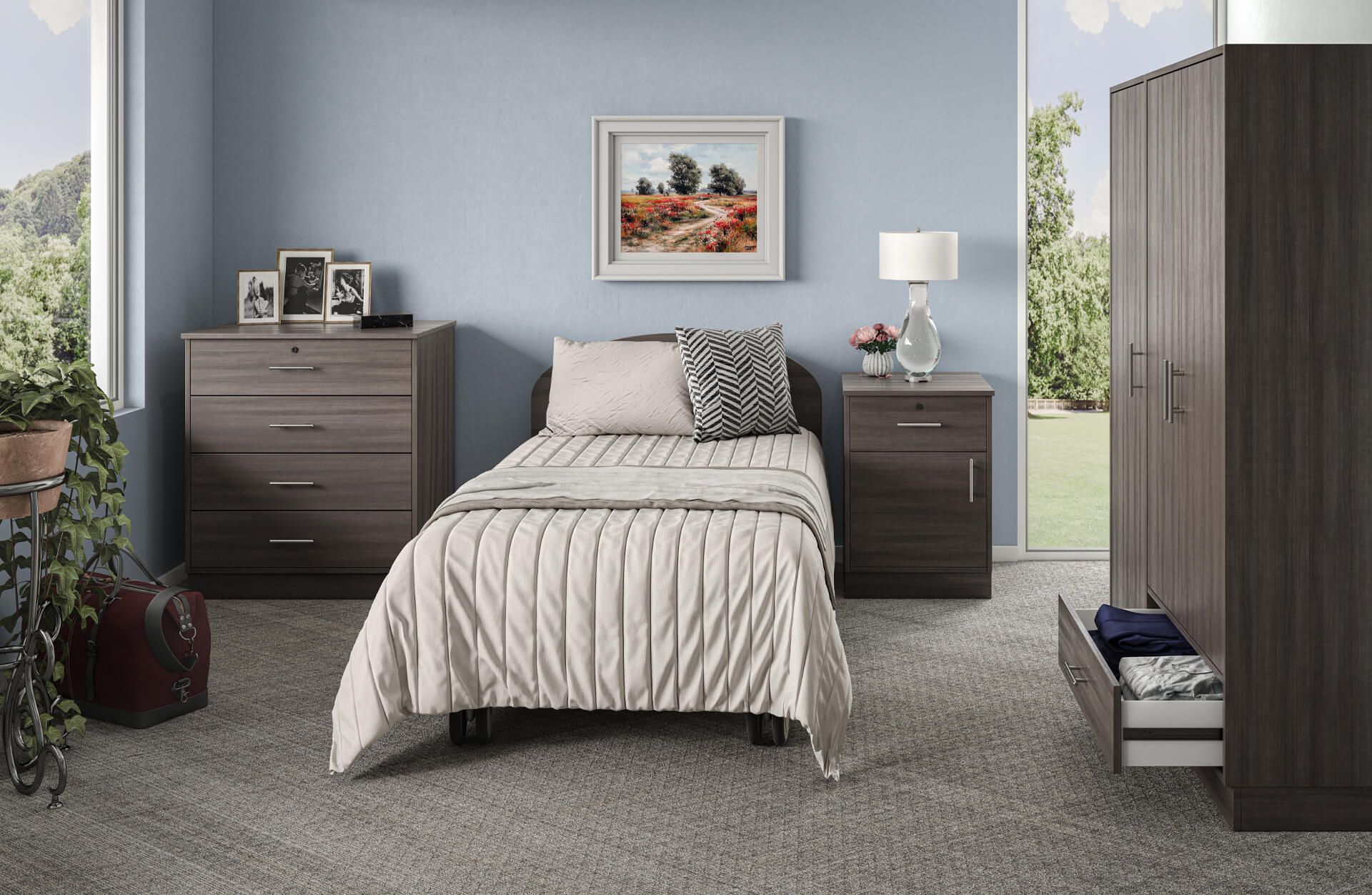 Hospital Bed Lifestyle 3D Rendering