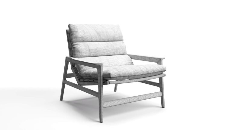 A High-Polygonal 3D Model of a Chair Created from Product Photos