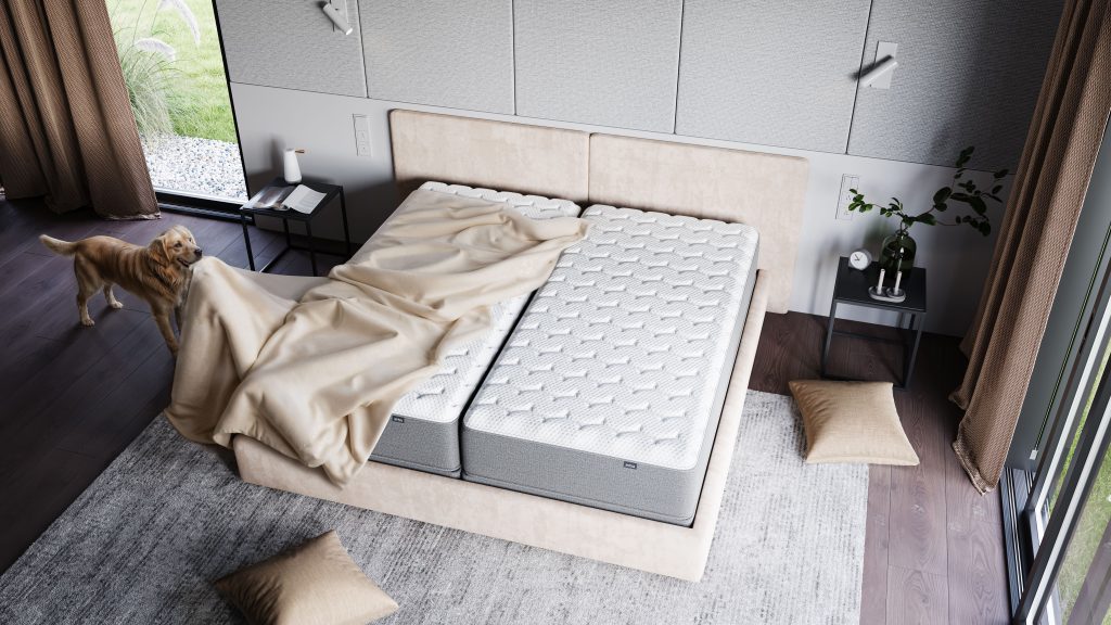 Lifestyle 3D Render of a Split Mattress