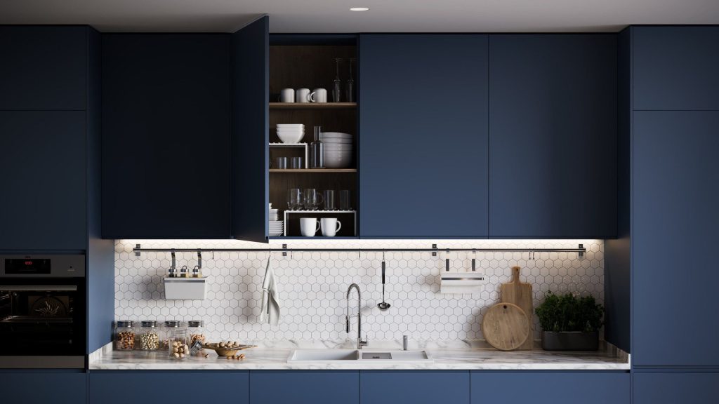 3D Kitchen Interior Rendering – High-Quality Visualization