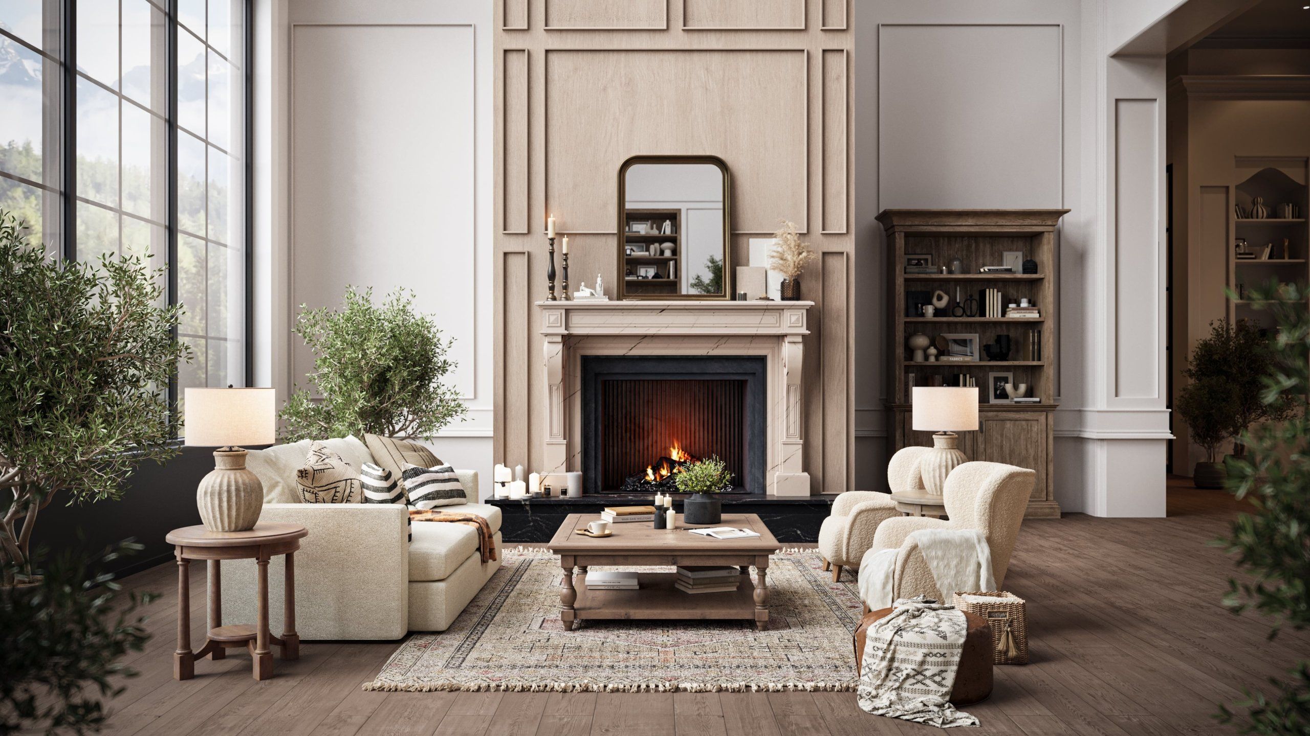 Living Room Furniture Lifestyle 3D Render