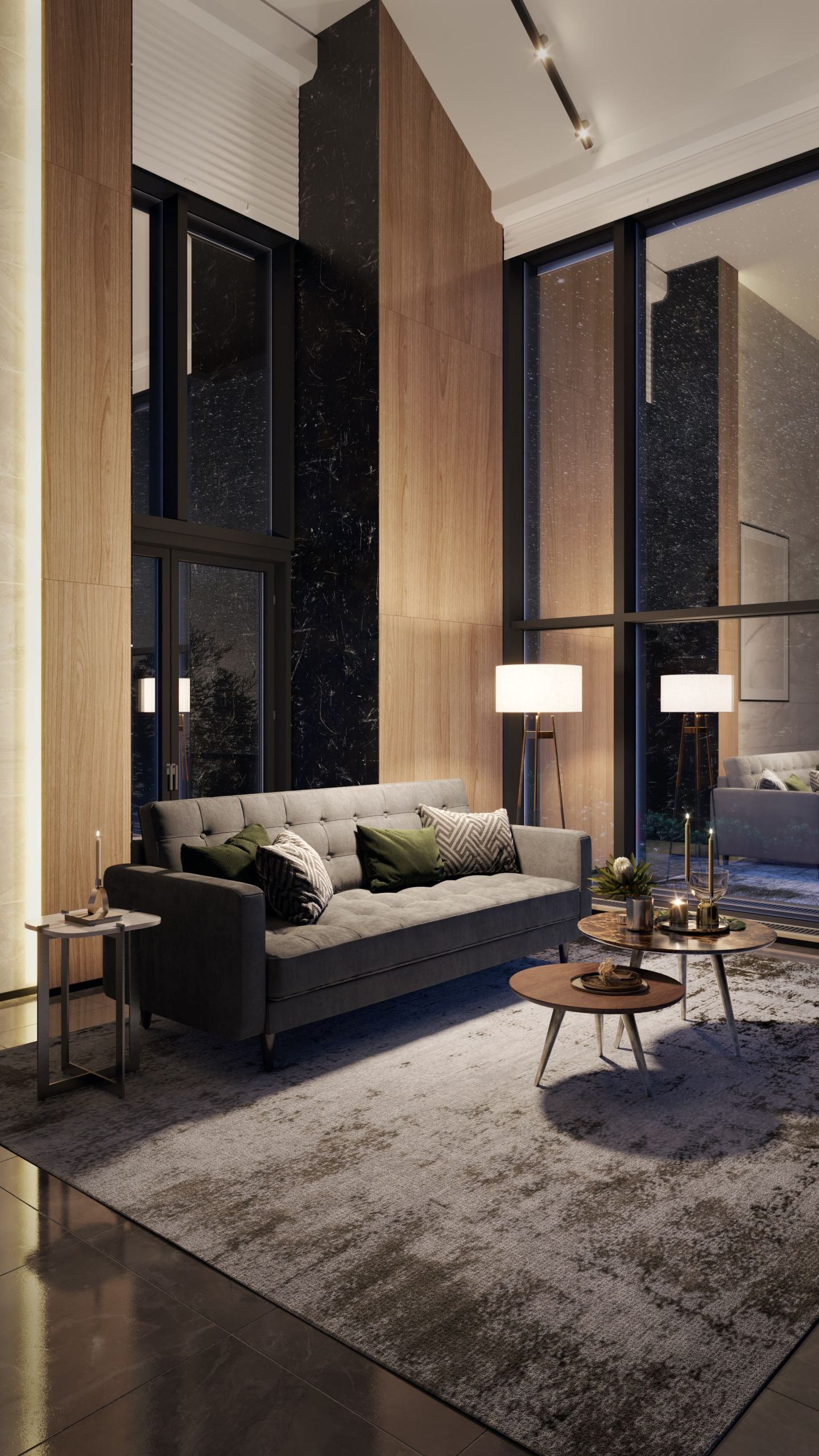 Evening Living Room Lifestyle Furniture Render