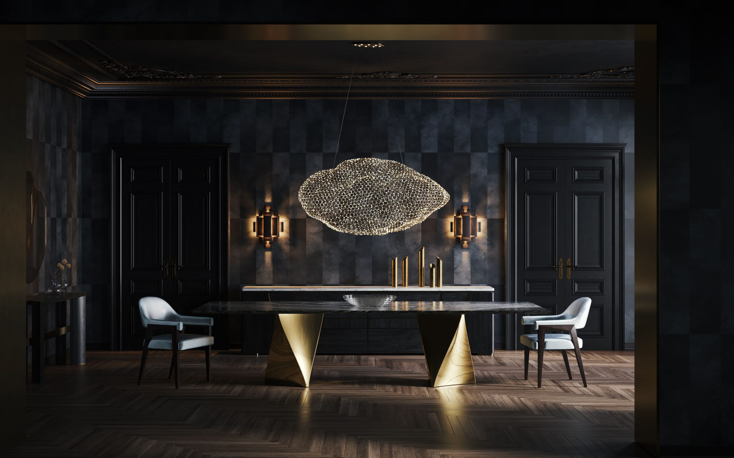 Luxury Chandelier 3D Rendering