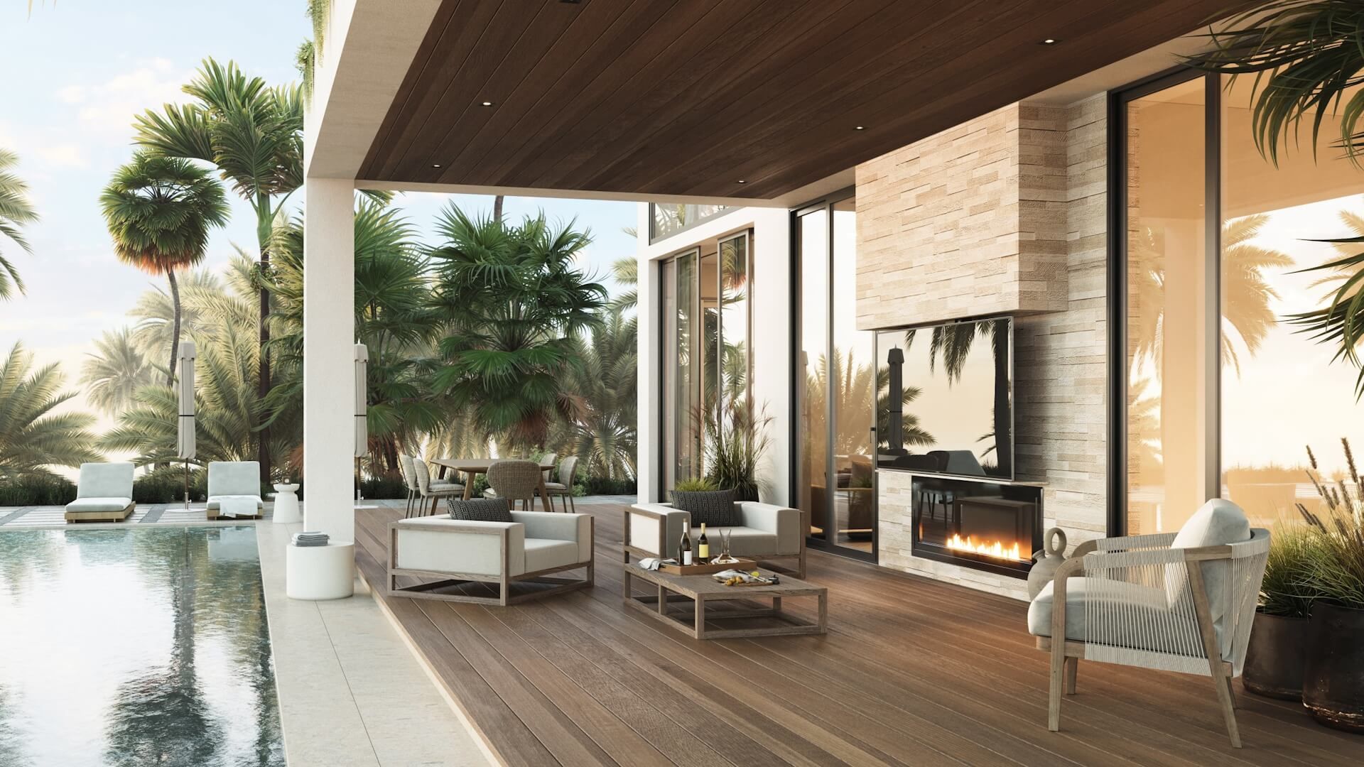 Outdoor 3D Visualization used in Marketing for Flooring