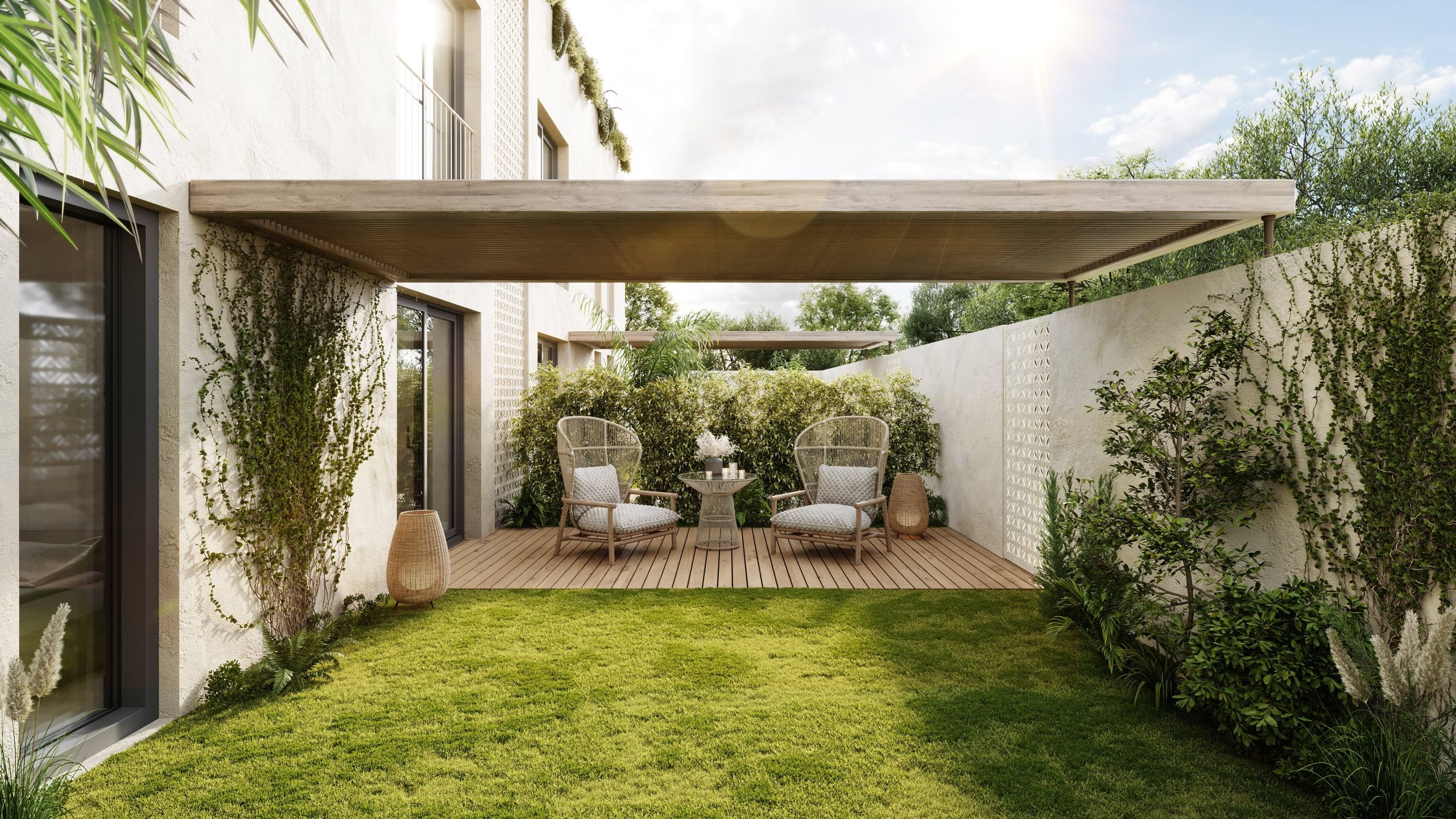 High-quality 3D rendering of outdoor flooring