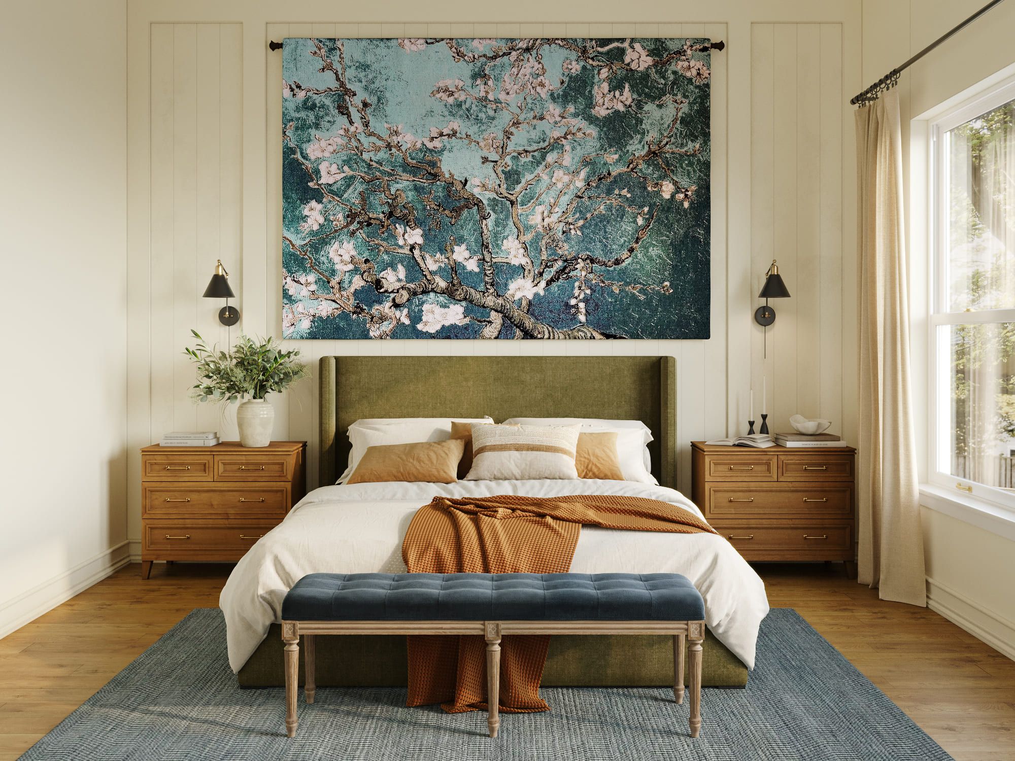 3D Visual of a Tapestry in a Bedroom