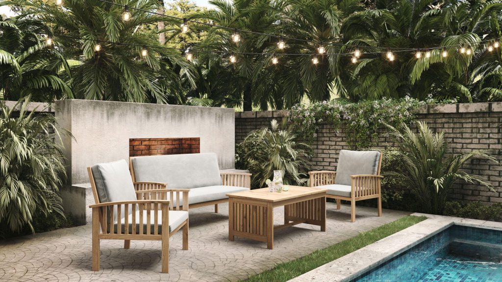 Outdoor 3D Furniture Rendering – Realistic Patio Visualization