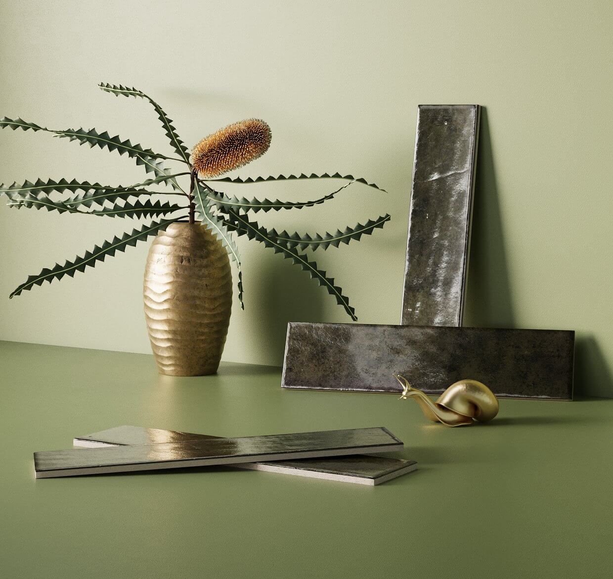 3D furniture modeling and rendering showcasing decorative elements in a photorealistic CGI scene