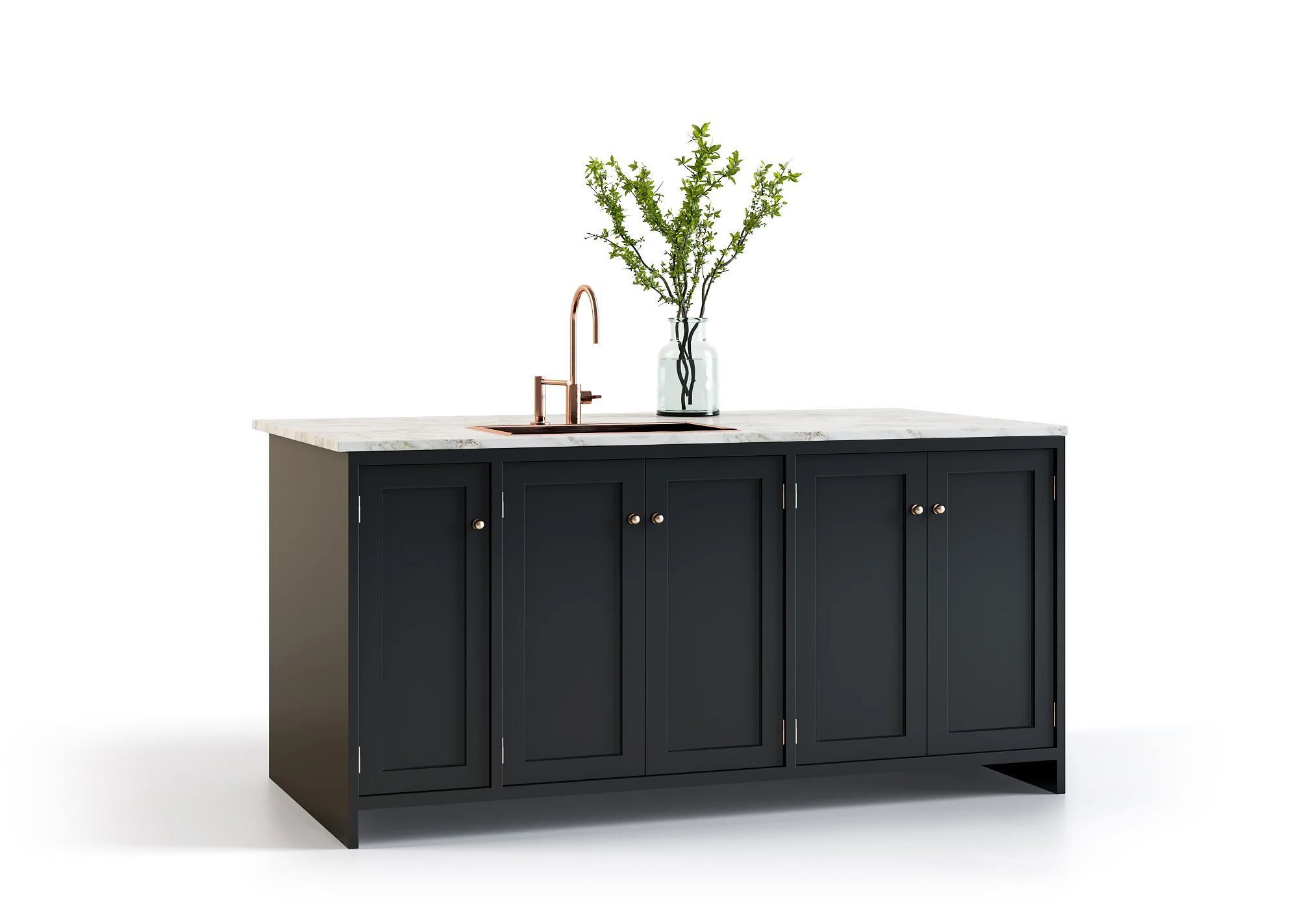 White Background Render of Kitchen Furniture