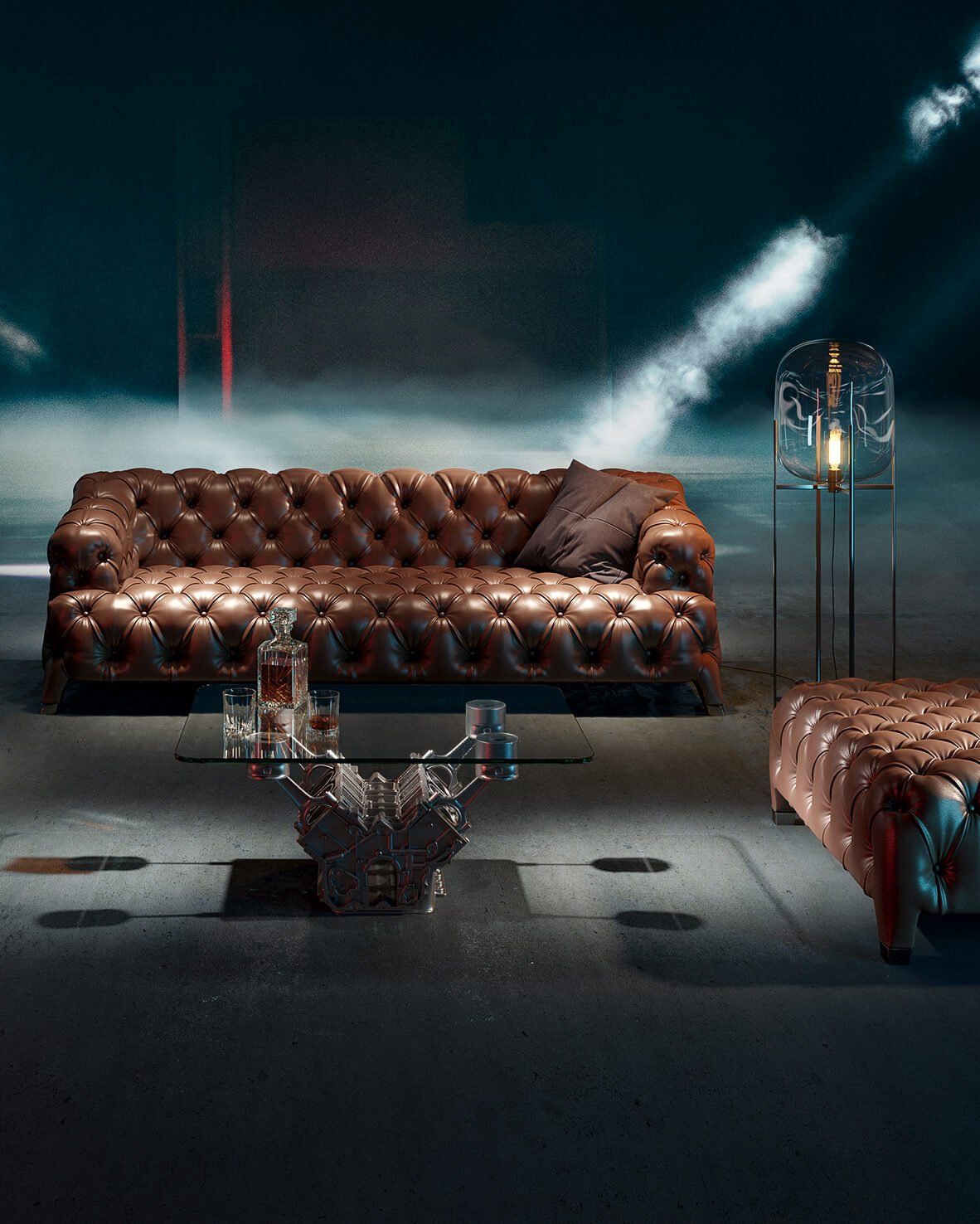Photoreal 3D Product Visualization of a Leather Sofa