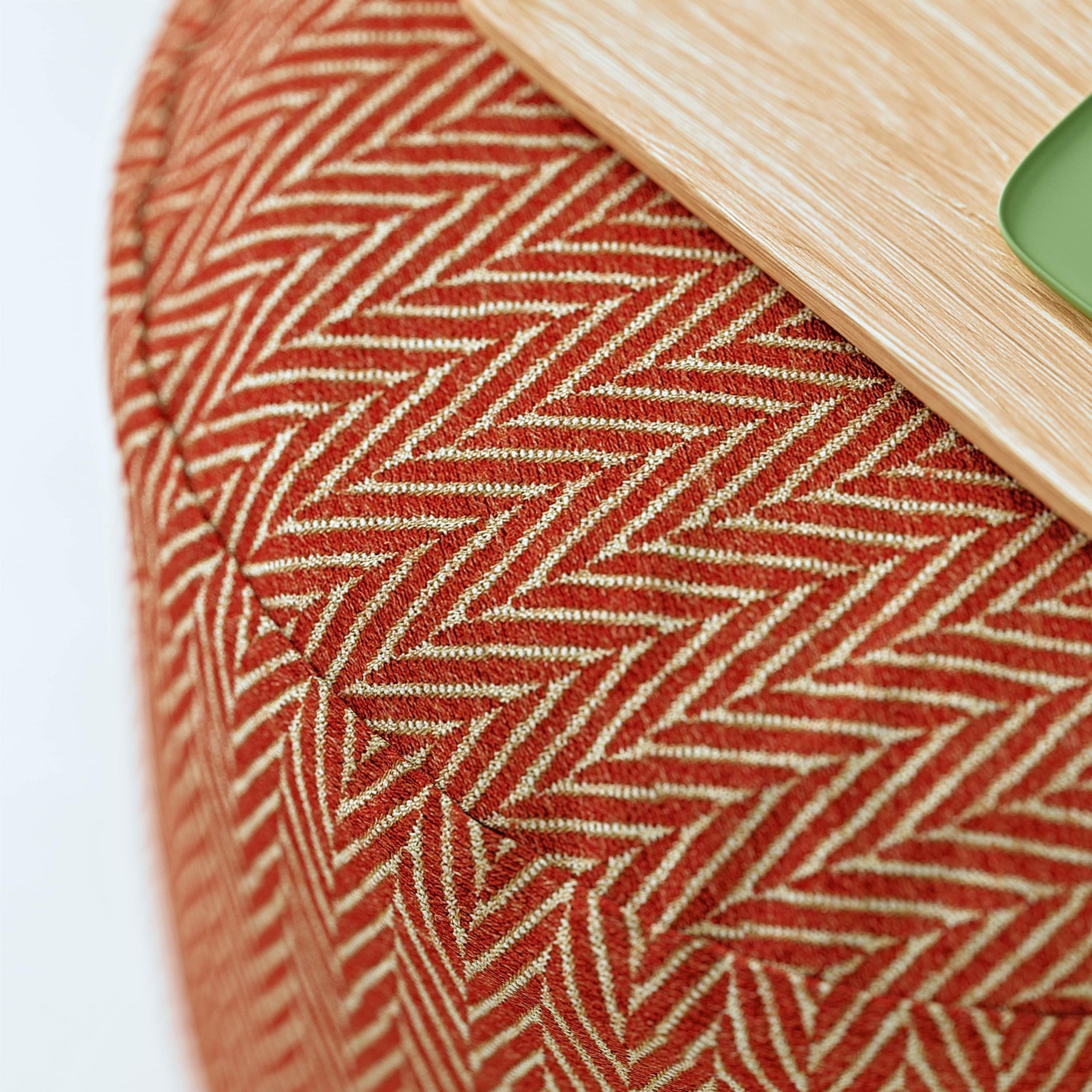 Close-up of textured fabric in 3D product modeling and rendering, showcasing detailed 3D visualization and photorealistic rendering.