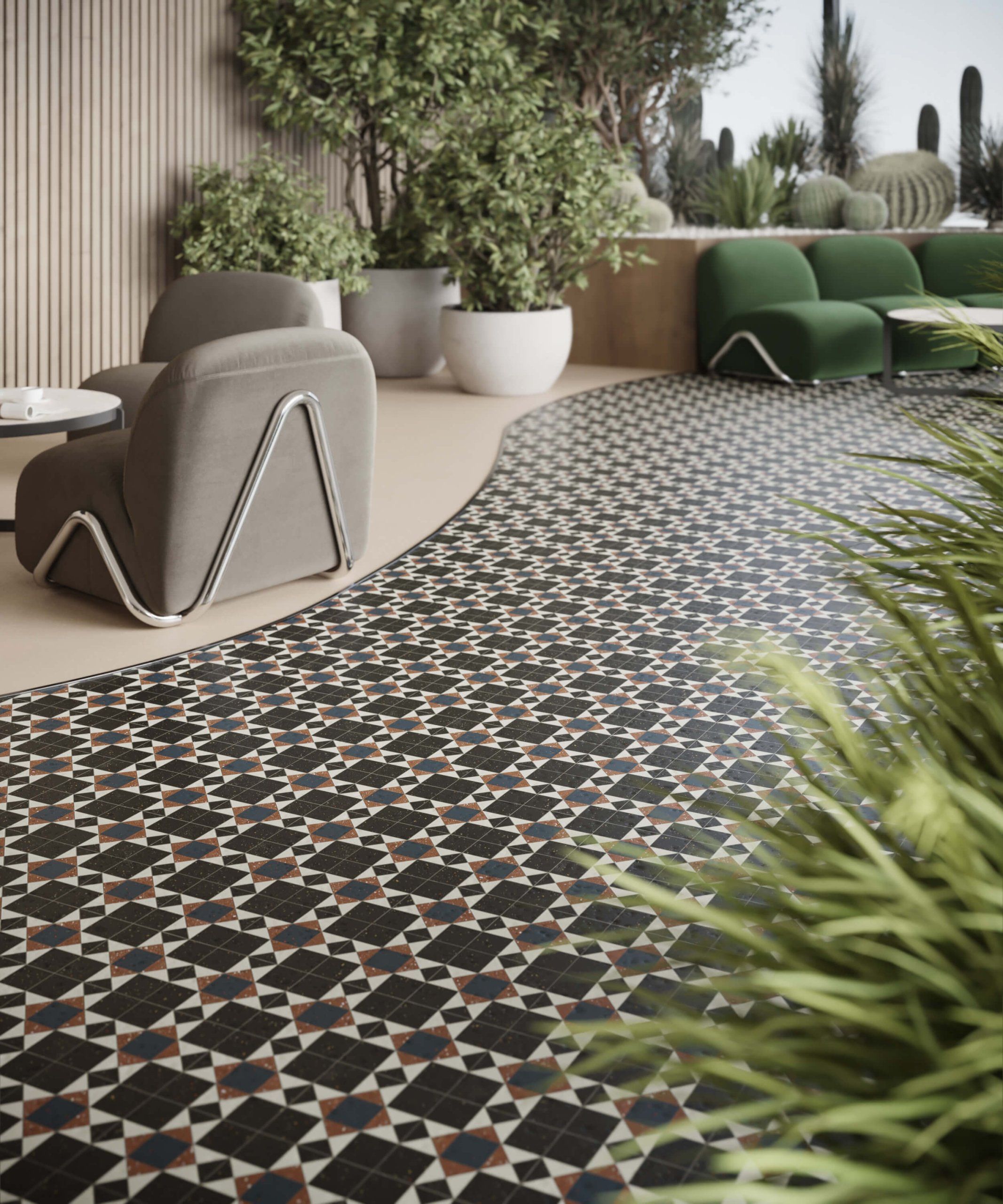Flooring Tile Close-Up in Product Rendering