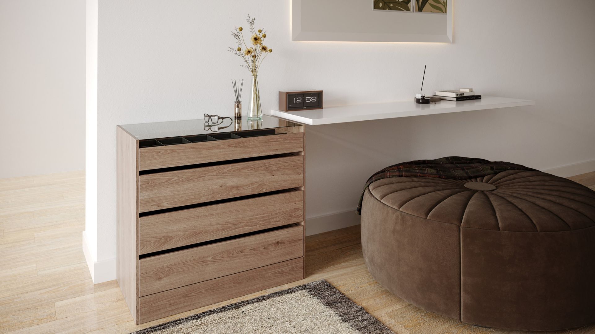 Benefits of a Scale CGI Lifestyle Render: Vanity Desk