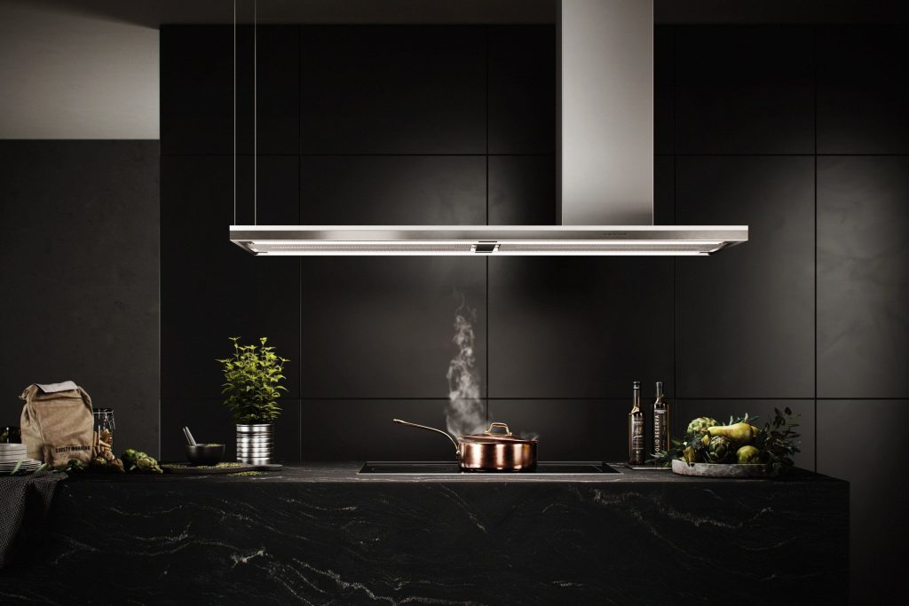 3D Kitchen Interior Rendering with Modern Furniture