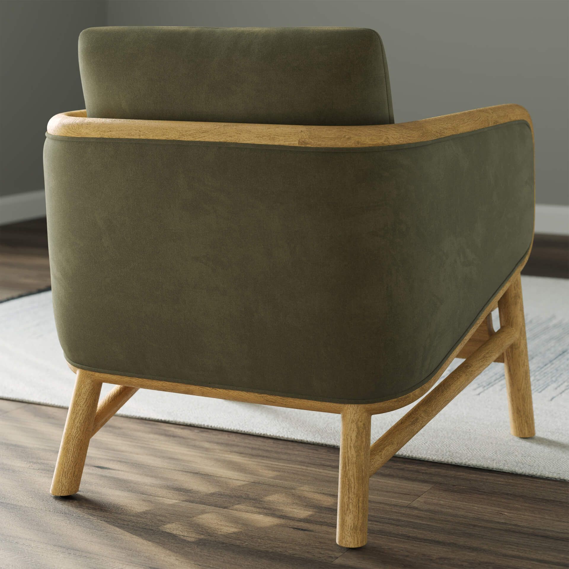 Moss Green Chair Lifestyle Rendering: Back View