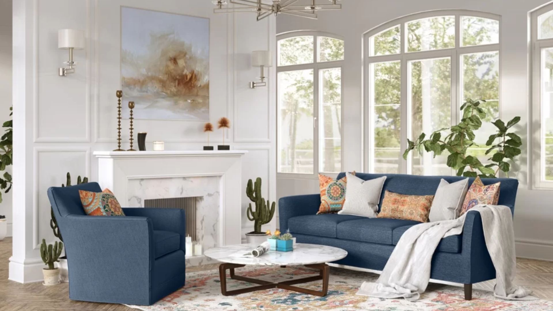 Outsourced 3D rendering result — photorealistic living room furniture visualization by CGIFurniture