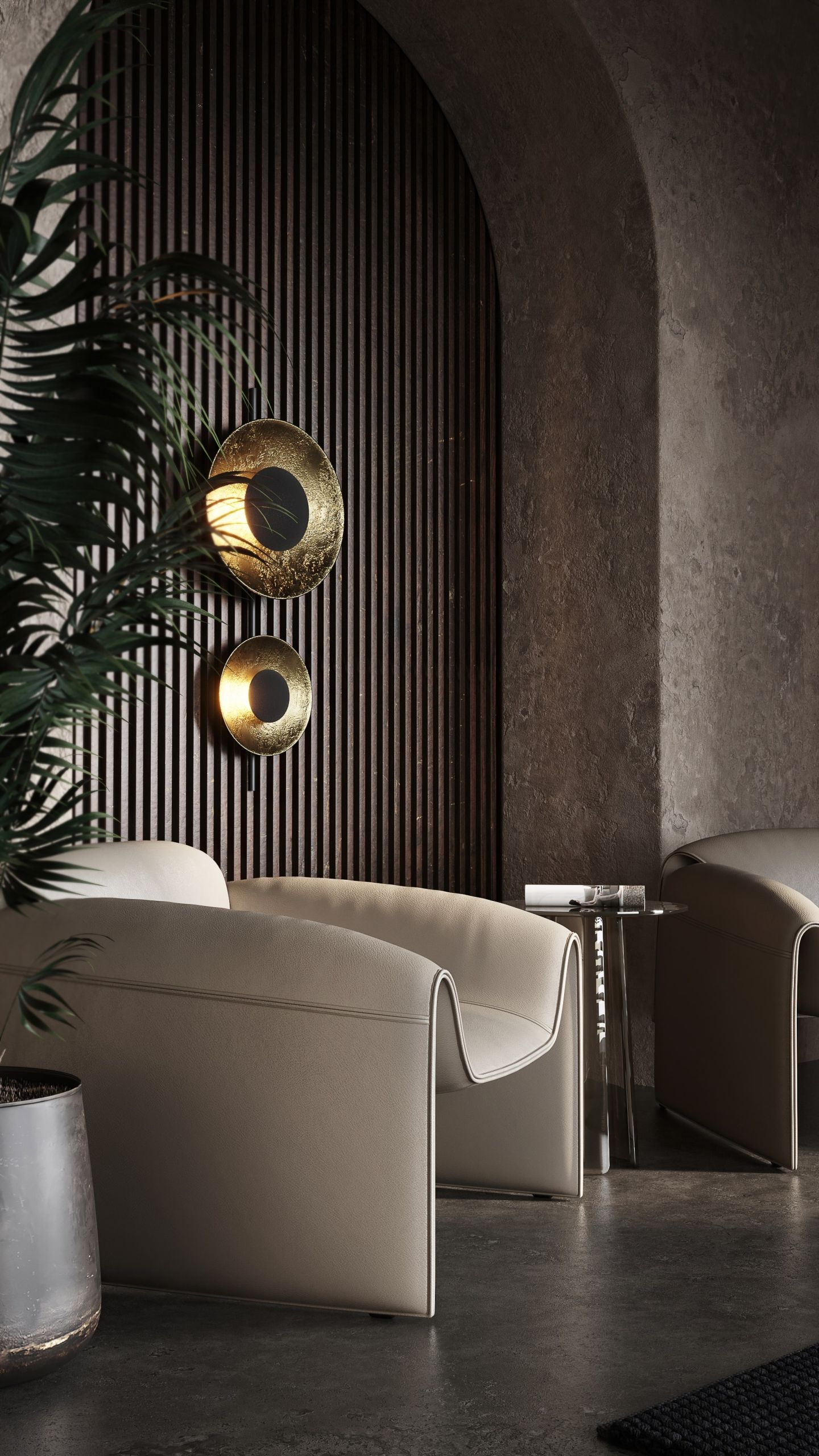 Photorealistic 3D rendering of modern furniture in a stylish interior setting, showcasing 3D furniture modeling and visualization.