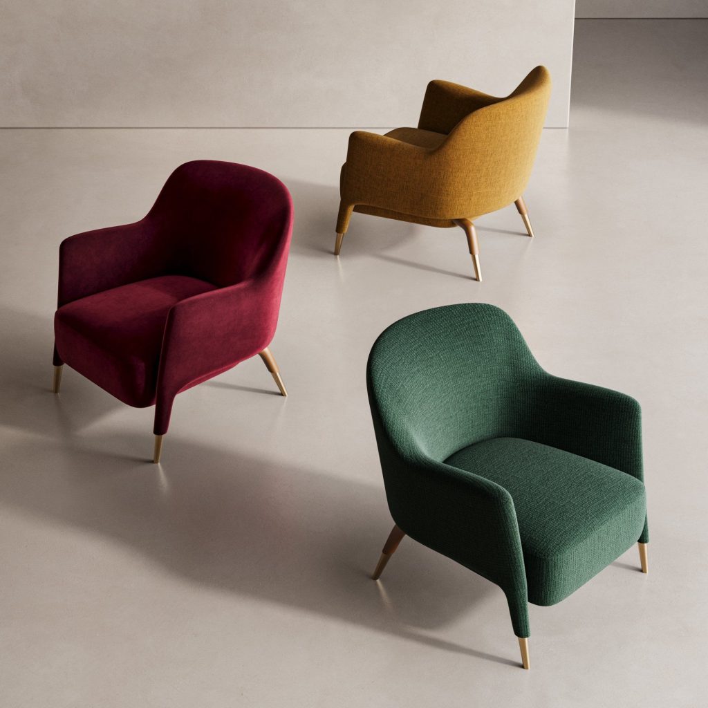 3D Furniture Rendering and Visualization of Modern Chairs