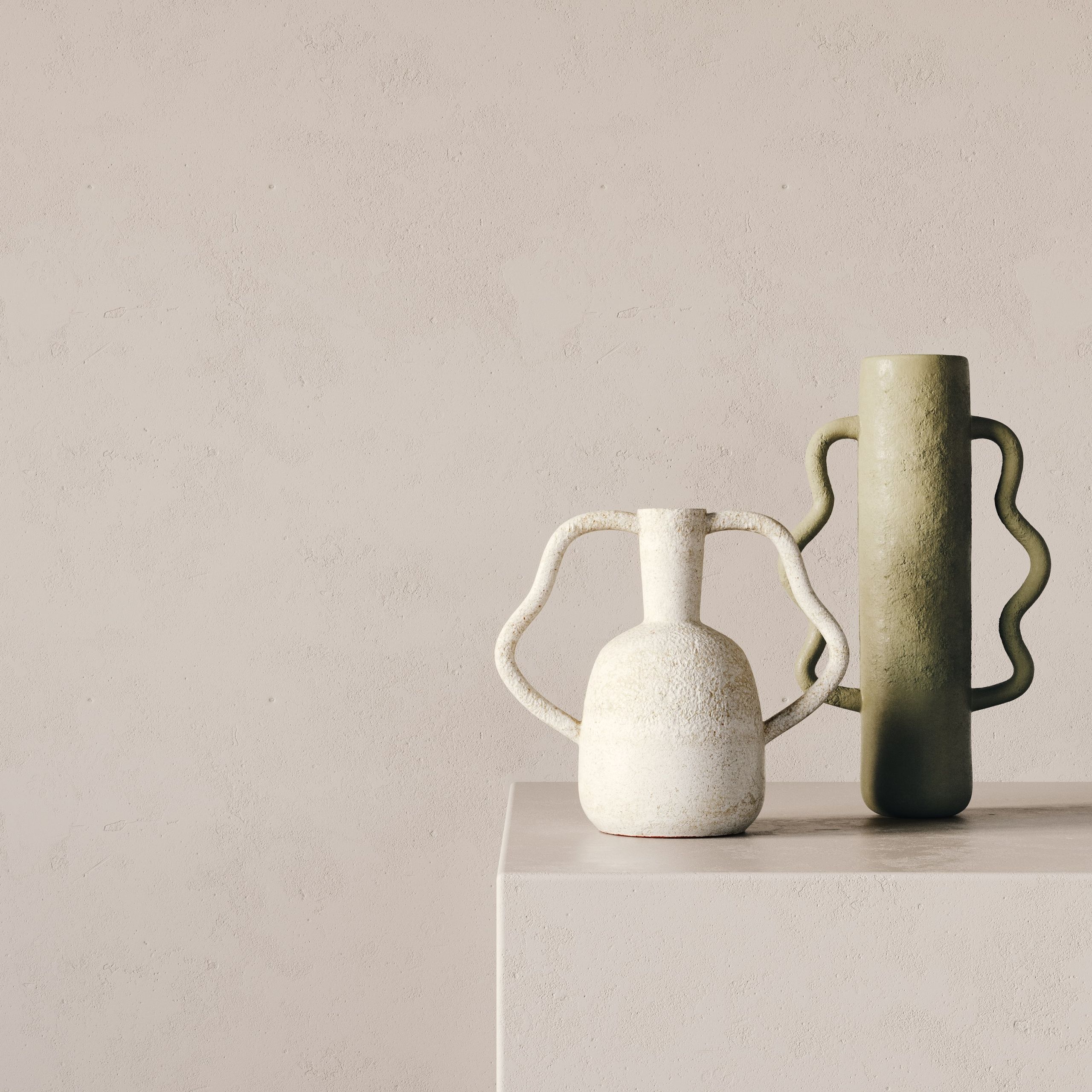 High-quality 3D rendered image of decorative vases showcasing photorealistic furniture rendering and 3D visualization