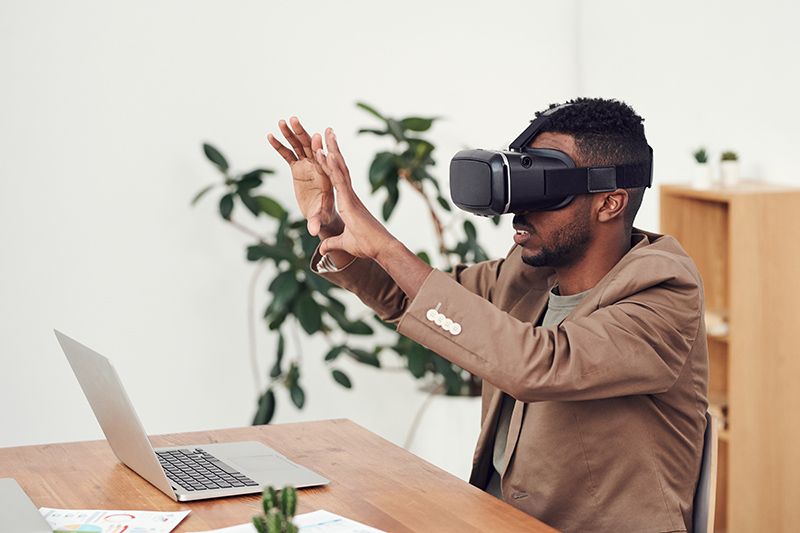A Man Trying VR Shopping