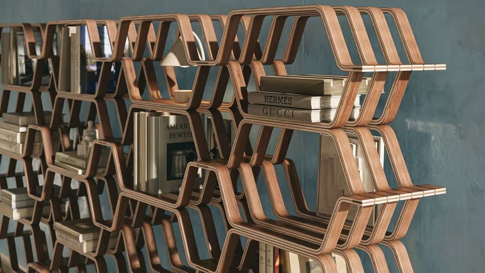 Close-up product 3D Rendering of Shelves