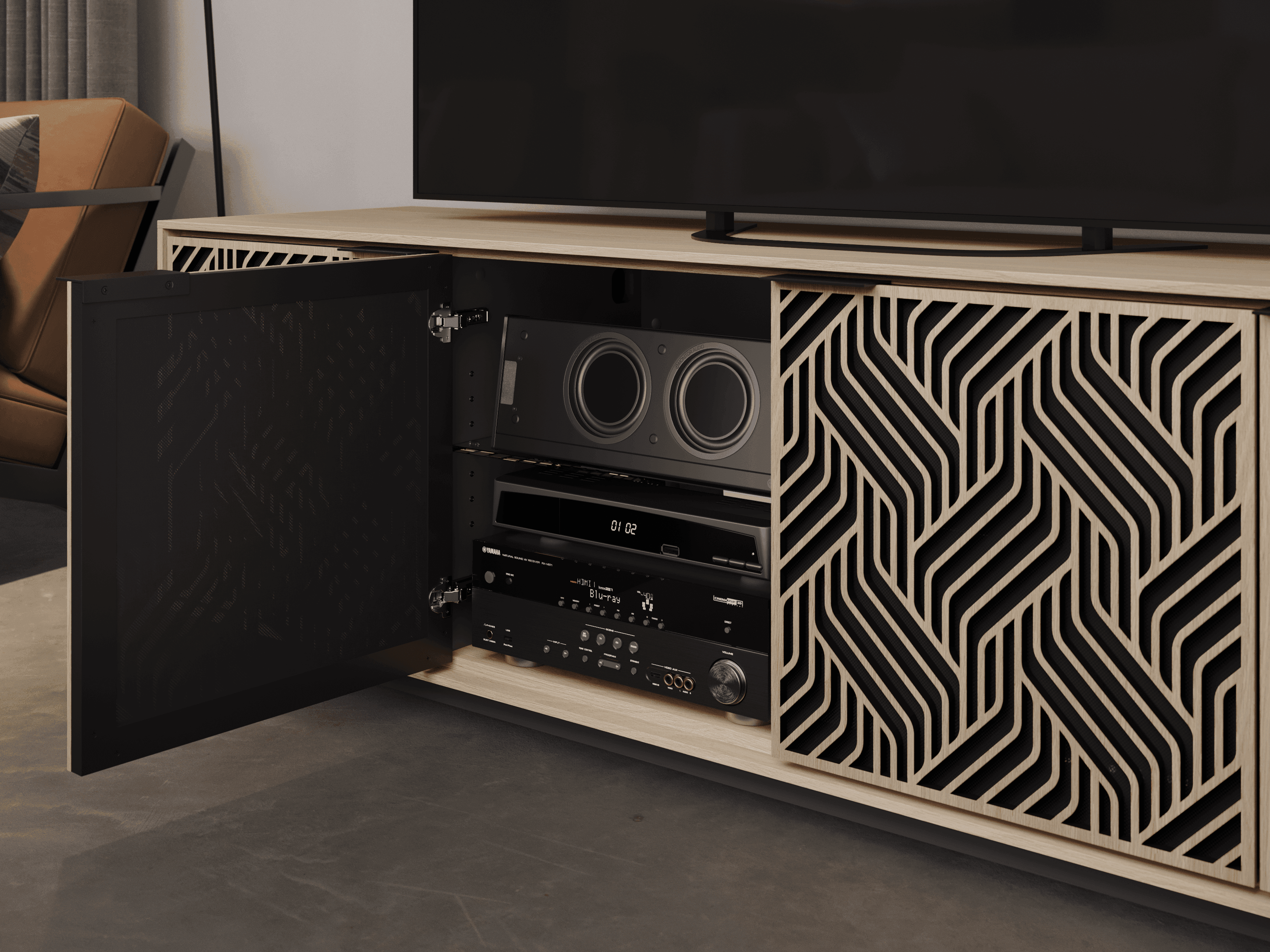 Media Console Close Up CG View
